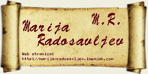 Marija Radosavljev vizit kartica